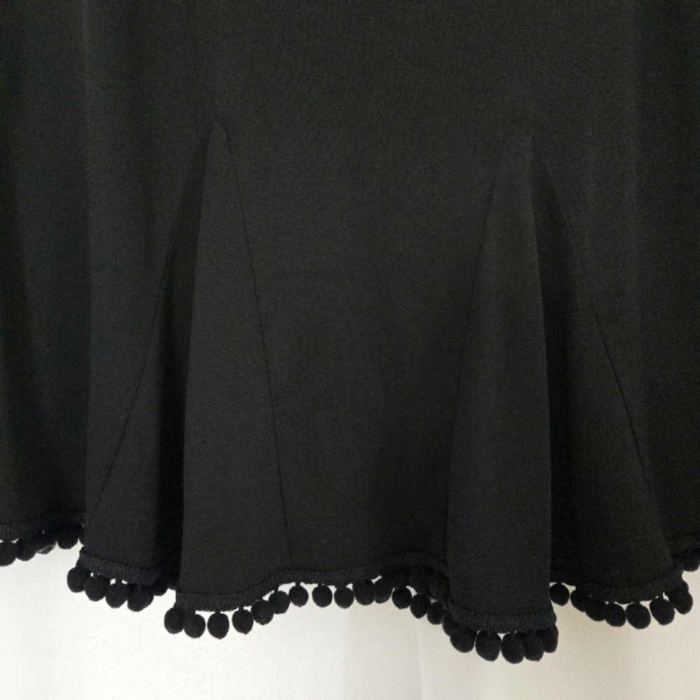 ( Nanette Lepore ) Midi Flounce Skirt With Pom-Pom Border - Picture 3 of 6